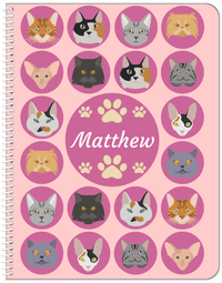 Thumbnail for Personalized Cats Notebook I - Pink Background - Front View