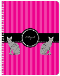 Thumbnail for Personalized Cats Notebook II - Pink Background - Cat III - Front View