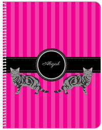 Thumbnail for Personalized Cats Notebook II - Pink Background - Cat V - Front View