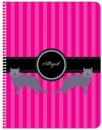 Thumbnail for Personalized Cats Notebook II - Pink Background - Cat X - Front View
