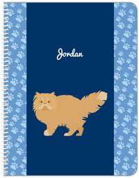 Thumbnail for Personalized Cats Notebook IV - Blue Background - Cat II - Front View