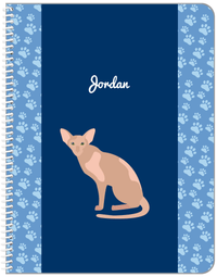 Thumbnail for Personalized Cats Notebook IV - Blue Background - Cat IV - Front View