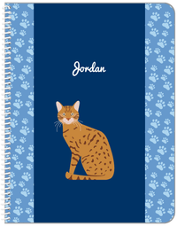 Thumbnail for Personalized Cats Notebook IV - Blue Background - Cat VIII - Front View