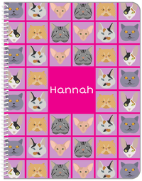 Thumbnail for Personalized Cats Notebook V - Pink Background - Front View