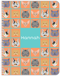 Thumbnail for Personalized Cats Notebook V - Teal Background - Front View