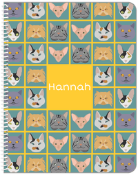 Thumbnail for Personalized Cats Notebook V - Yellow Background - Front View