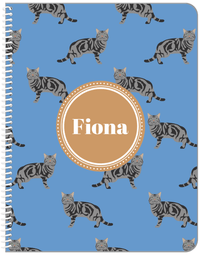 Thumbnail for Personalized Cats Notebook VI - Blue Background - Cat V - Front View