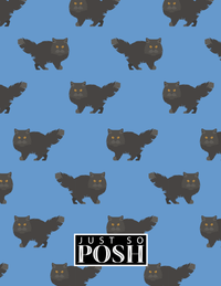Thumbnail for Personalized Cats Notebook VI - Blue Background - Cat VI - Back View