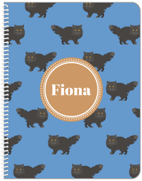 Thumbnail for Personalized Cats Notebook VI - Blue Background - Cat VI - Front View