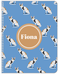 Thumbnail for Personalized Cats Notebook VI - Blue Background - Cat IX - Front View