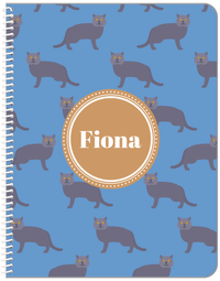 Thumbnail for Personalized Cats Notebook VI - Blue Background - Cat X - Front View