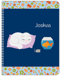 Thumbnail for Personalized Cats Notebook VII - Blue Background - Cat VI - Front View