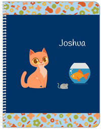 Thumbnail for Personalized Cats Notebook VII - Blue Background - Cat VII - Front View