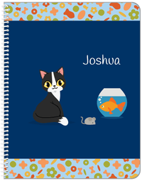 Thumbnail for Personalized Cats Notebook VII - Blue Background - Cat IX - Front View