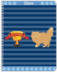 Thumbnail for Personalized Cats Notebook VIII - Blue Background - Cat II - Front View