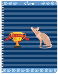Thumbnail for Personalized Cats Notebook VIII - Blue Background - Cat IV - Front View