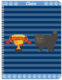 Thumbnail for Personalized Cats Notebook VIII - Blue Background - Cat VI - Front View