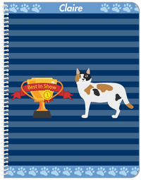 Thumbnail for Personalized Cats Notebook VIII - Blue Background - Cat VII - Front View