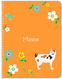 Thumbnail for Personalized Cats Notebook IX - Orange Background - Cat I - Front View