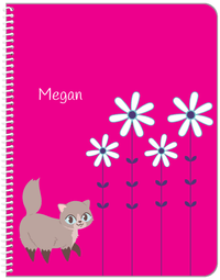 Thumbnail for Personalized Cats Notebook X - Pink Background - Cat III - Front View