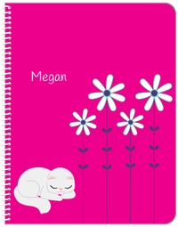Thumbnail for Personalized Cats Notebook X - Pink Background - Cat VI - Front View