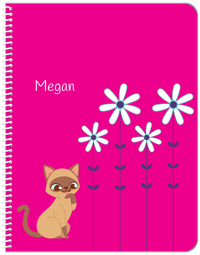 Thumbnail for Personalized Cats Notebook X - Pink Background - Cat VIII - Front View