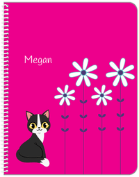 Thumbnail for Personalized Cats Notebook X - Pink Background - Cat IX - Front View