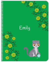 Thumbnail for Personalized Cats Notebook XI - Green Background - Cat IV - Front View