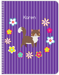 Thumbnail for Personalized Cats Notebook XII - Purple Background - Cat II - Front View