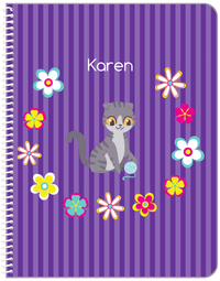 Thumbnail for Personalized Cats Notebook XII - Purple Background - Cat IV - Front View