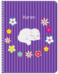 Thumbnail for Personalized Cats Notebook XII - Purple Background - Cat VI - Front View