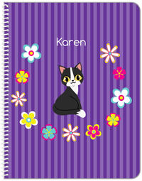 Thumbnail for Personalized Cats Notebook XII - Purple Background - Cat IX - Front View
