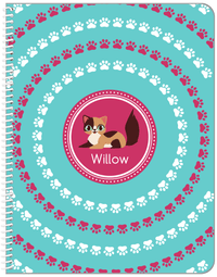Thumbnail for Personalized Cats Notebook XV - Teal Background - Cat I - Front View