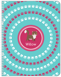 Thumbnail for Personalized Cats Notebook XV - Teal Background - Cat II - Front View