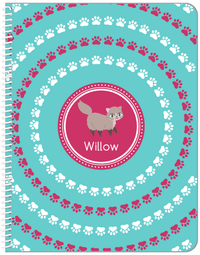 Thumbnail for Personalized Cats Notebook XV - Teal Background - Cat III - Front View