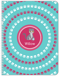 Thumbnail for Personalized Cats Notebook XV - Teal Background - Cat IV - Front View