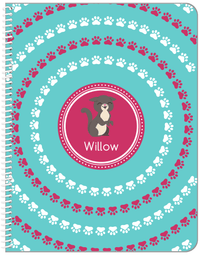Thumbnail for Personalized Cats Notebook XV - Teal Background - Cat V - Front View