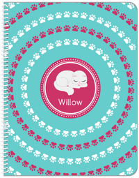 Thumbnail for Personalized Cats Notebook XV - Teal Background - Cat VI - Front View