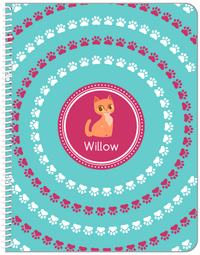 Thumbnail for Personalized Cats Notebook XV - Teal Background - Cat VII - Front View
