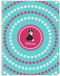 Thumbnail for Personalized Cats Notebook XV - Teal Background - Cat IX - Front View