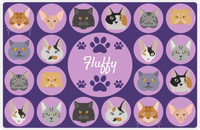 Thumbnail for Personalized Cats Placemat I - Circle Cats - Purple Background -  View