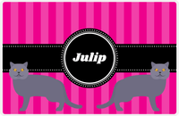 Thumbnail for Personalized Cats Placemat II - Pink Stripes - Cat X -  View