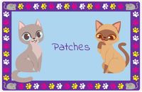 Thumbnail for Personalized Cats Placemat III - Paw Border - Cats II -  View