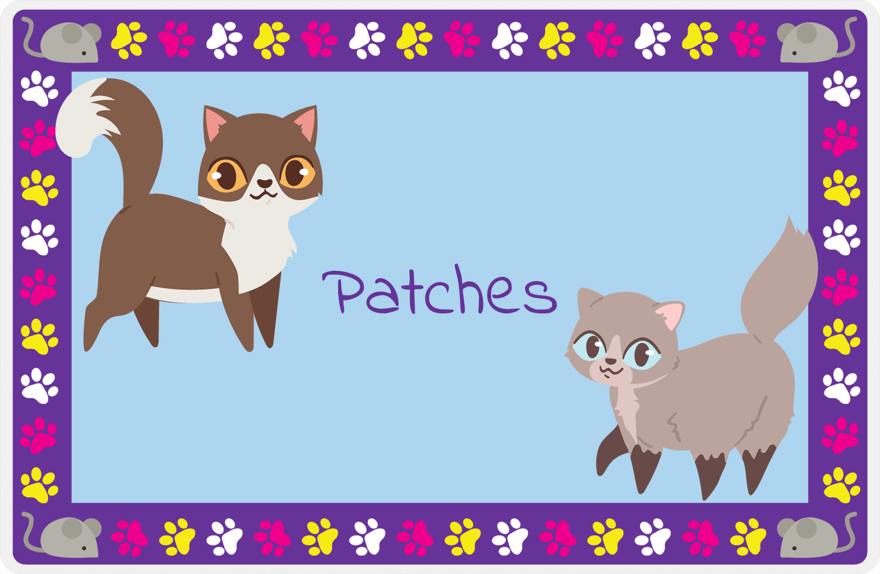Personalized Cats Placemat III - Paw Border - Cats IV -  View