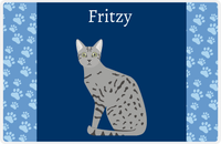 Thumbnail for Personalized Cats Placemat IV - Blue Background - Cat III -  View