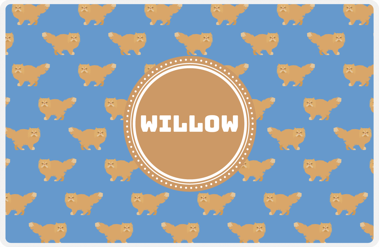 Personalized Cats Placemat VI - Blue Background - Cat II -  View