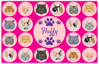 Thumbnail for Personalized Cats Placemat I - Circle Cats - Pink Background -  View