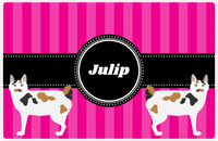 Thumbnail for Personalized Cats Placemat II - Pink Stripes - Cat I -  View