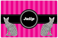 Thumbnail for Personalized Cats Placemat II - Pink Stripes - Cat III -  View