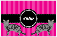 Thumbnail for Personalized Cats Placemat II - Pink Stripes - Cat V -  View